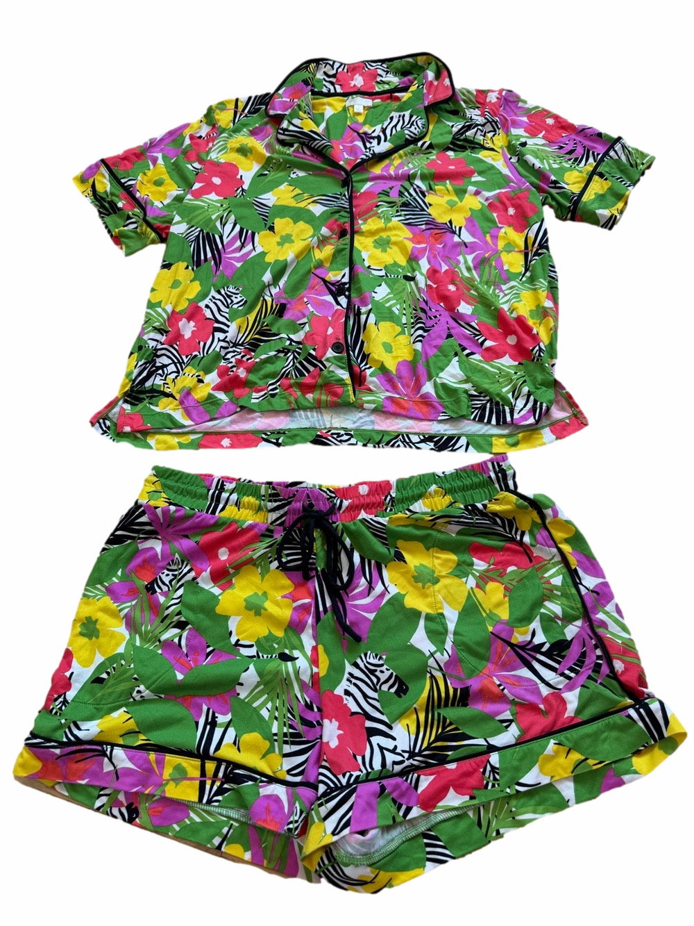 Beauty Sleep Social Tropical Floral Drawstring Women’s Pajama Set